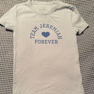 American Eagle light blue  'tsitp Team Jeremiah Forever' Short Sleeve Tee